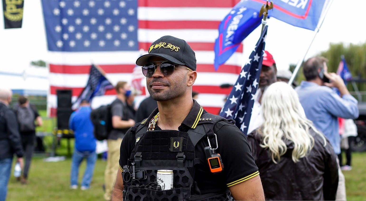 Enrique Tarrio at a Trump rally (image via Getty Images)