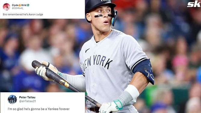 New York Yankees fans pumped up as Aaron Judge blasts his seventh homer in seven days: "So glad he's gonna be a Yankee forever"