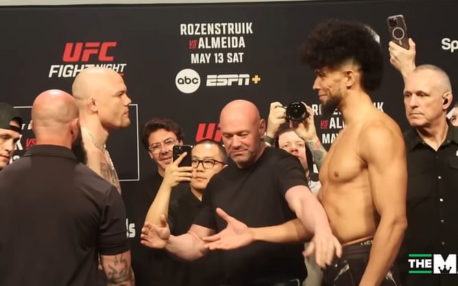 WATCH: Johnny Walker forced to shake his own hand as Anthony Smith coldly stares him down at UFC Charlotte face-offs