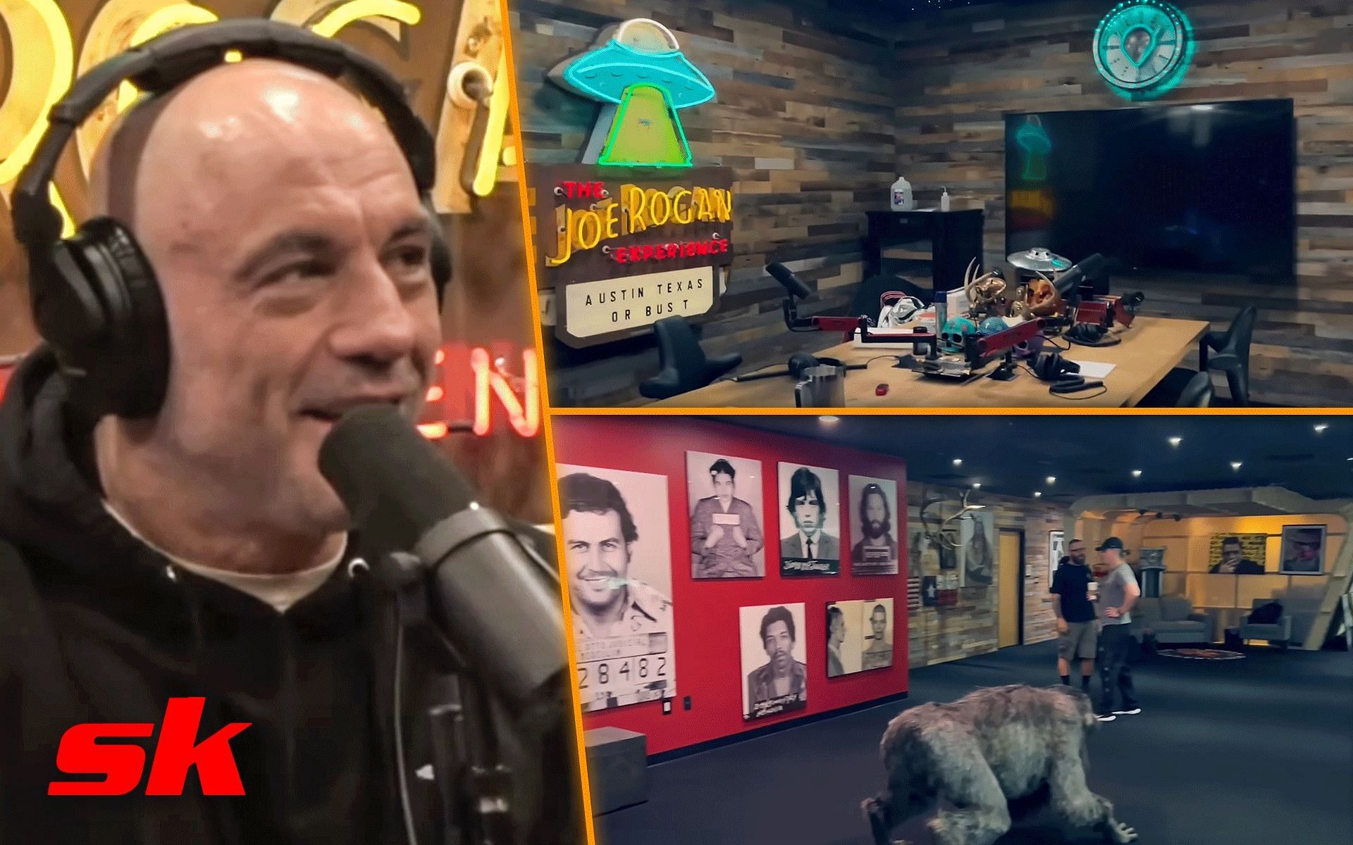 Joe Rogan studio tour [Image courtesy: @joeroganexperience on Instagram, @Best of Podz on YouTube]