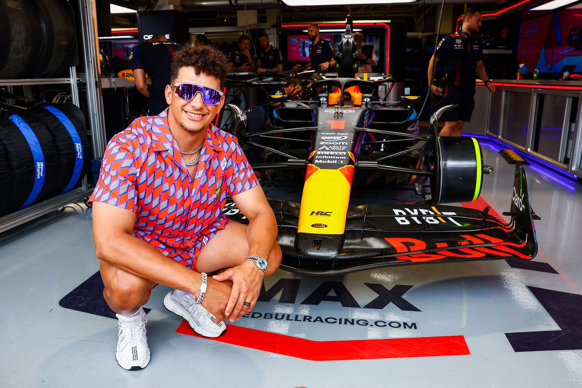 Cool Guy Patrick Mahomes' Comfy Louis Vuitton F1 Look Can Set You