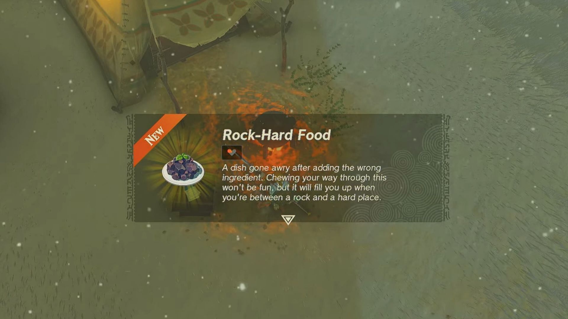 This recipe only heals a quarter portion of a heart (Image via The Legend of Zelda Tears of the Kingdom)