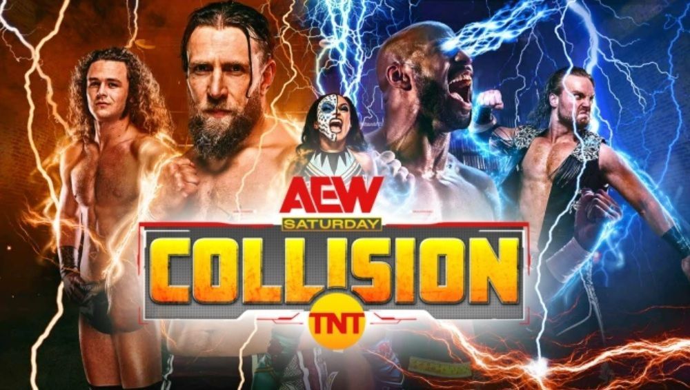 Hangman Adam Page (far right) on an official poster for Collision.