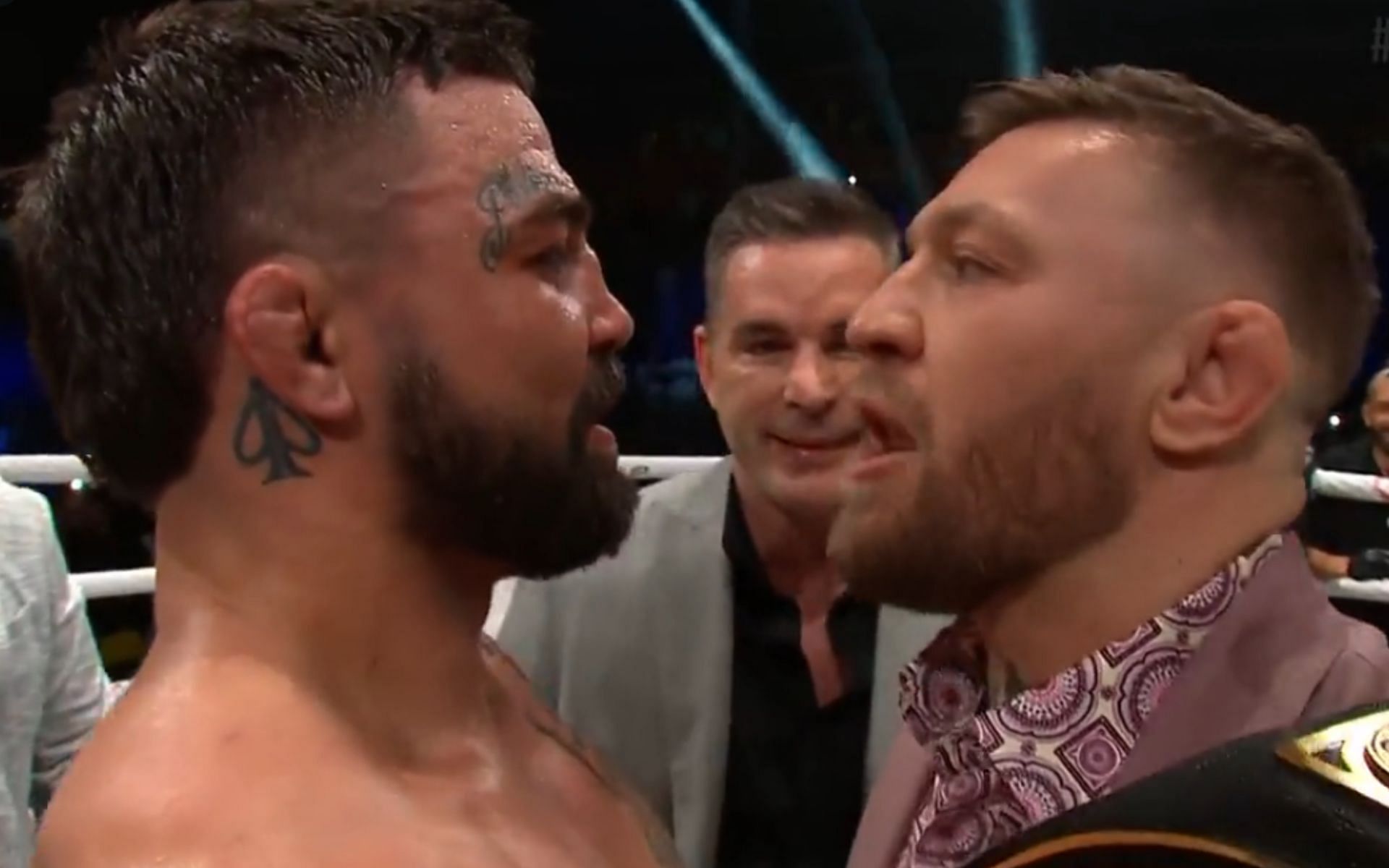 Mike Perry stares down Conor McGregor at BKFC 41 [Image Credit: http://twitter.com/FiteTV]