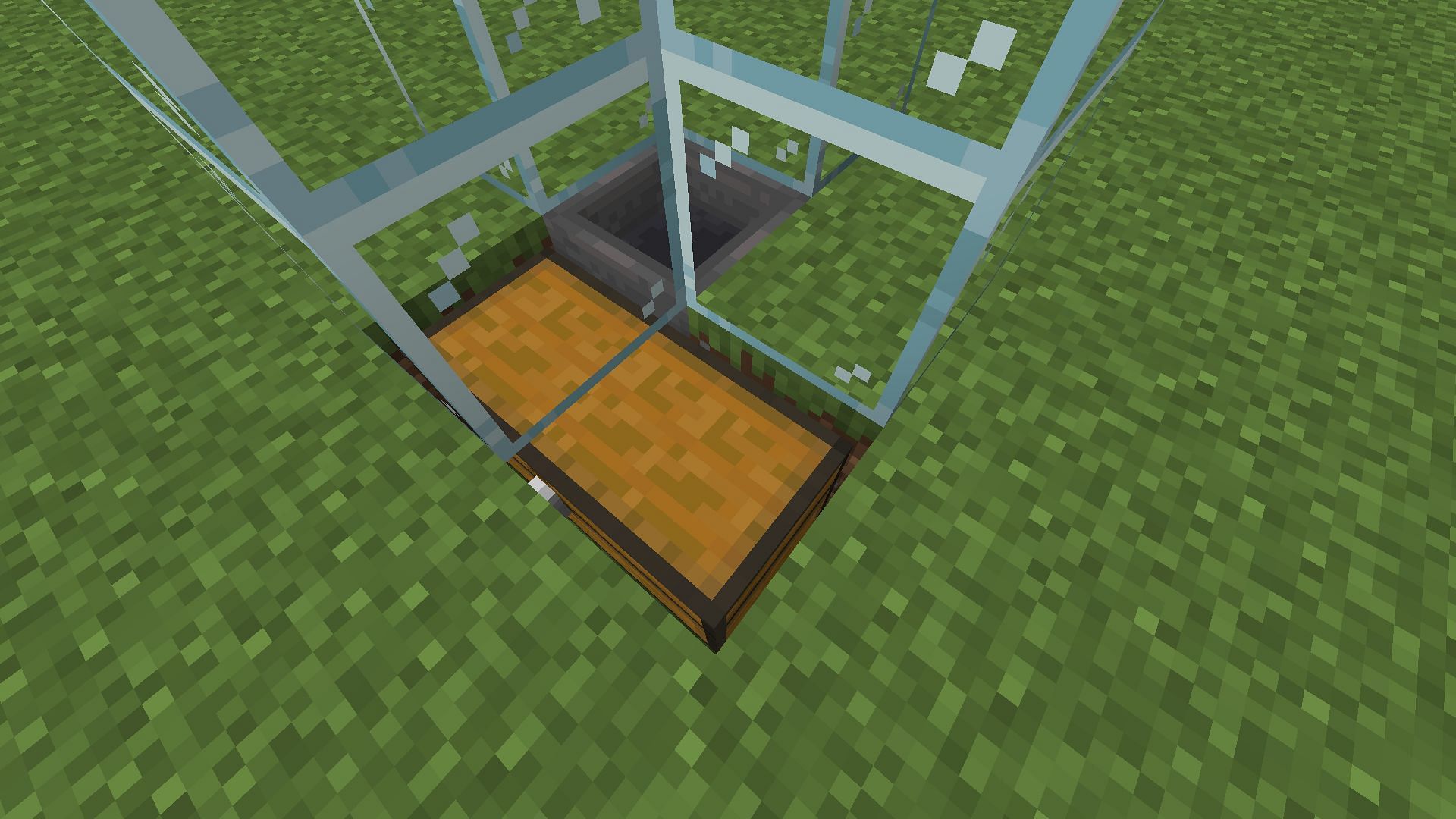 The collection area will store all the pointed dripstone dropped in the farm in Minecraft (Image via Mojang)