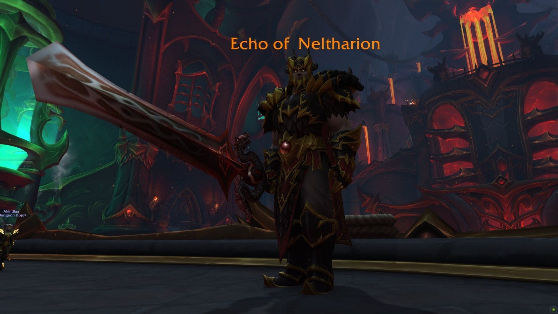 Echo of Neltharion guards Sarkareth in World of Warcraft: Dragonflight.