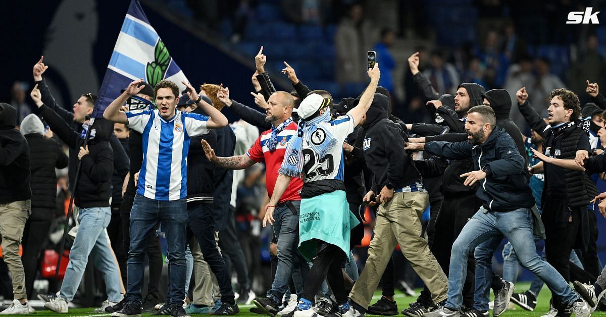 Barcelona players forced to run into locker room as Espanyol fans enter ...