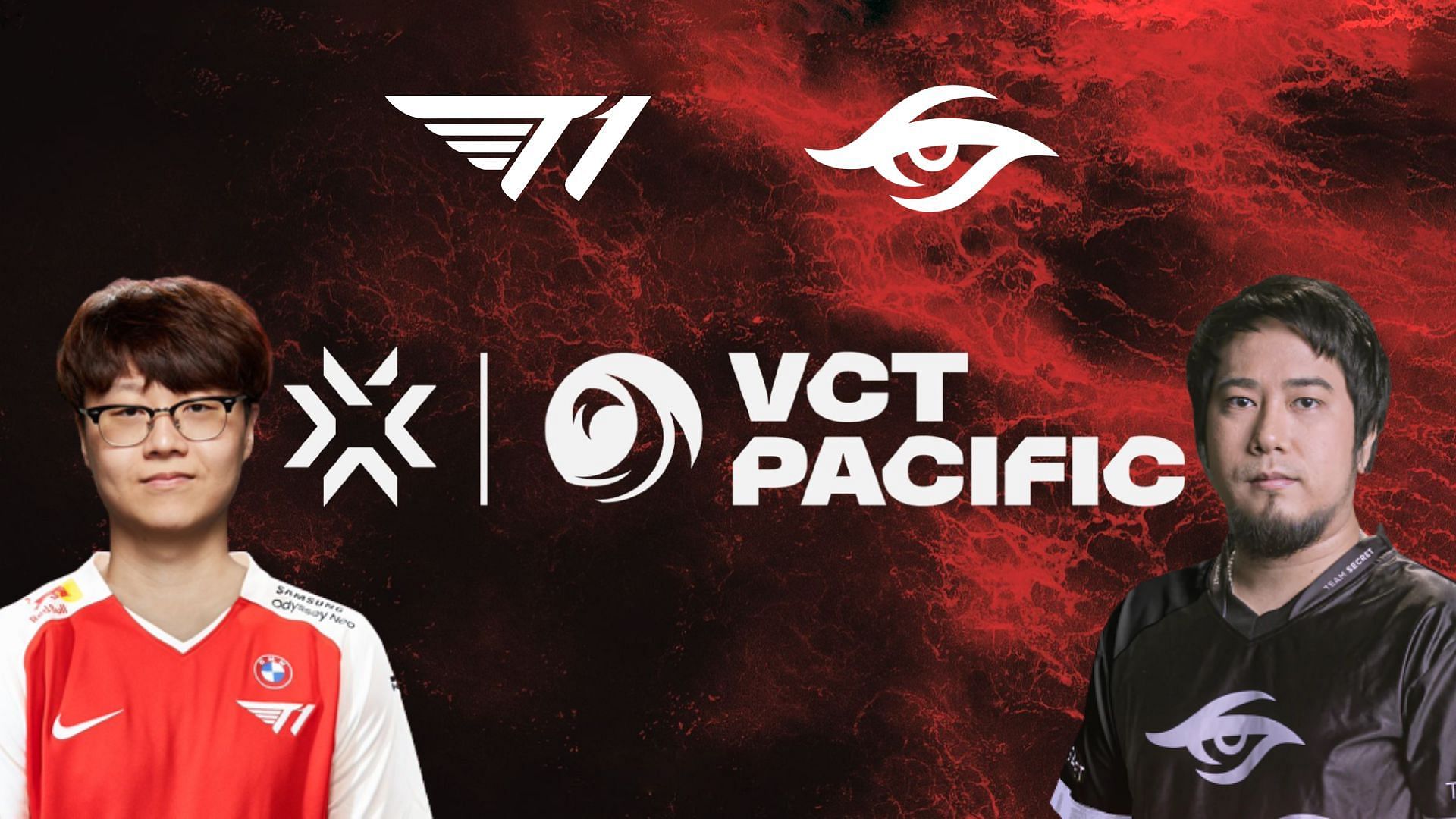 T1 vs Team Secret - VCT Pacific League 2023 (Image via Sportskeeda)