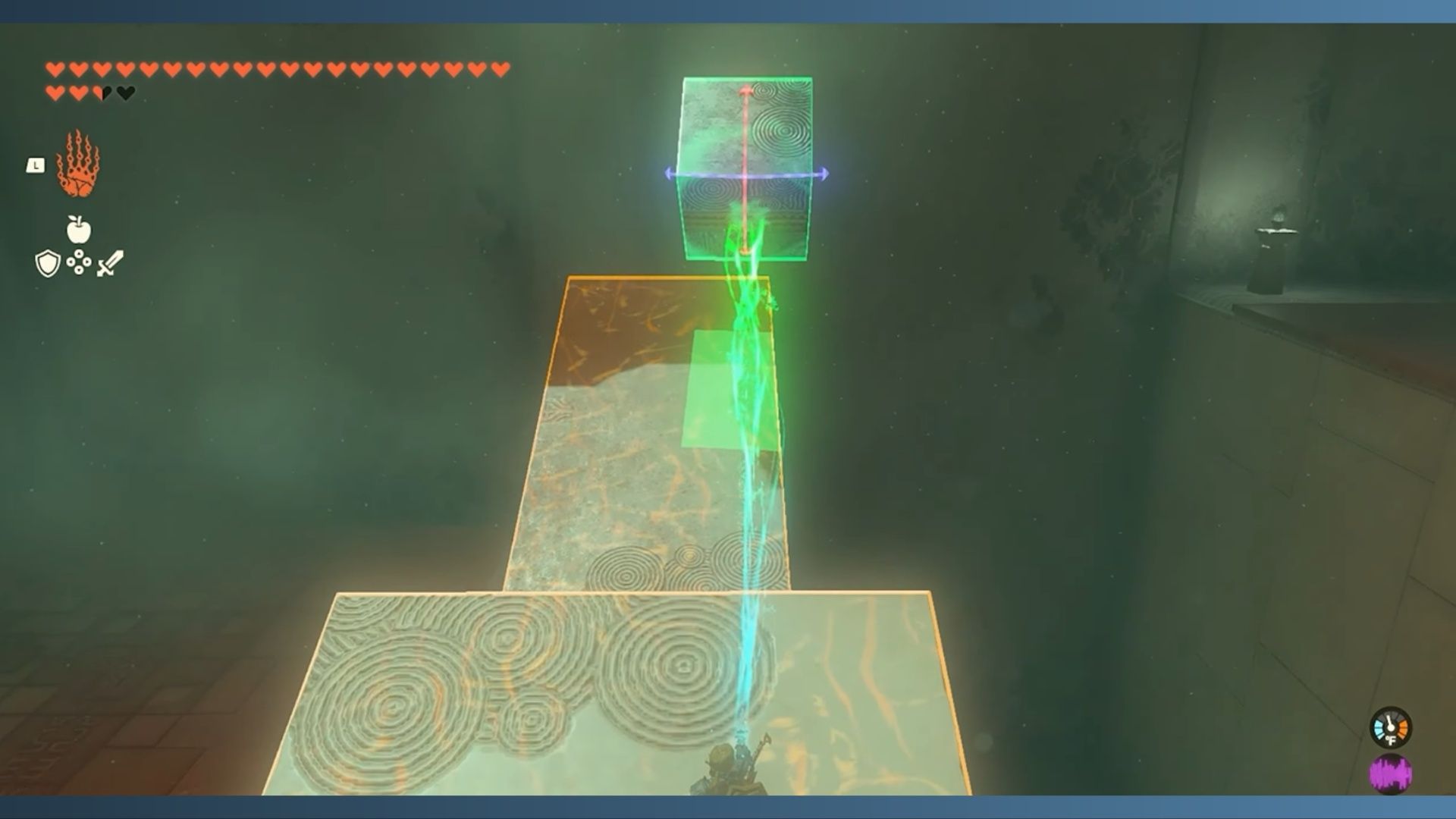 Place resources on the hinged platform in Rotsumamu Shrine (Image via FP Good Game/ youtube.com)