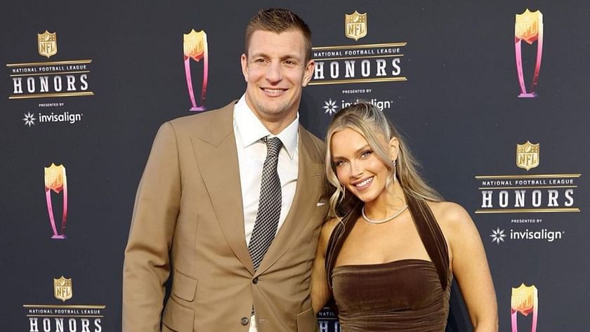 Rob Gronkowski Camille Kostek Signed SI Swimsuit Replica Patriots