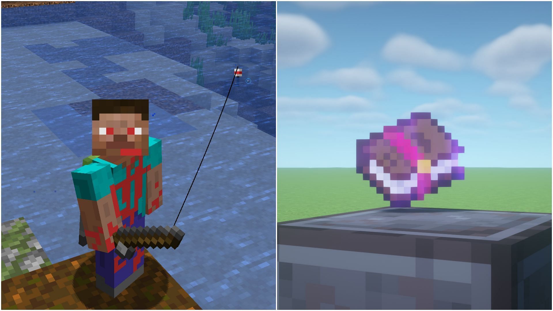 Enchanted books is a rare loot to find while fishing in Minecraft (Image via Sportskeeda)