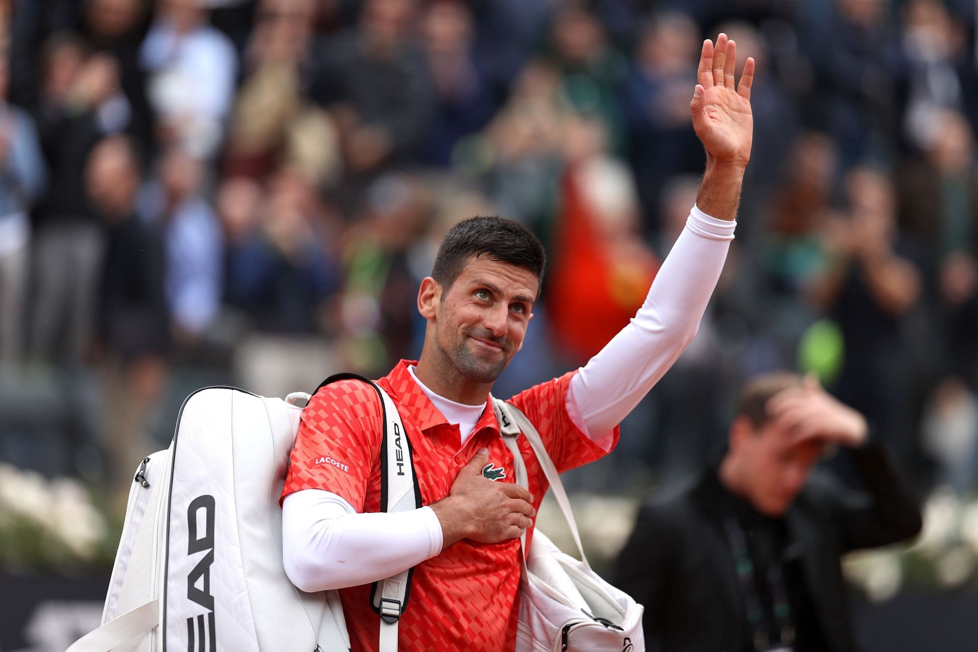 Novak Djokovic pictured at the Internazionali BNL D&#039;Italia 2023 - Day Ten.