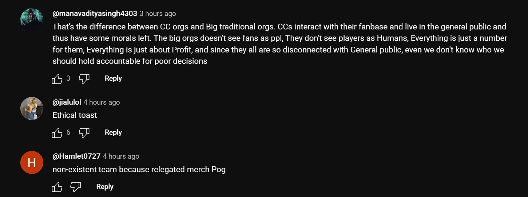 Fans discussing the streamer&#039;s update in the YouTube comments section (Image via POG Highlights/YouTube)
