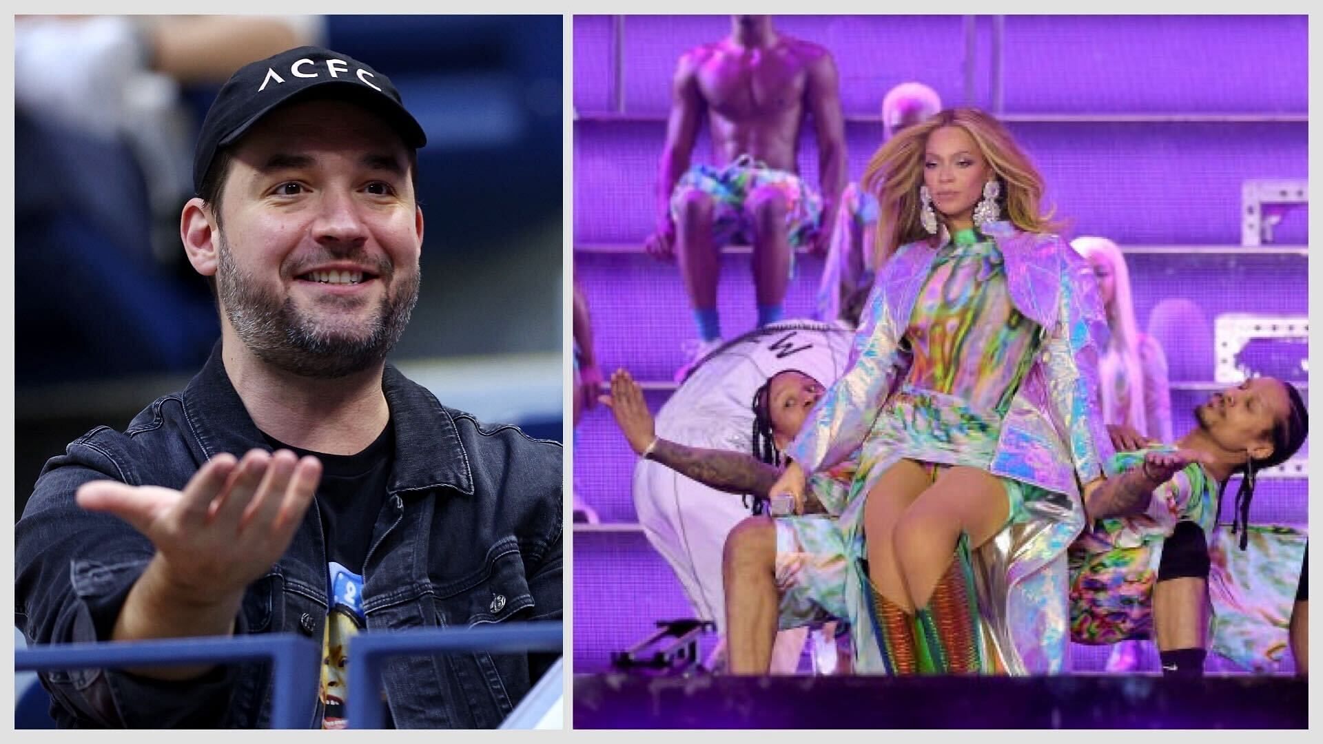 Alexis Ohanian (L) and Beyonce (R)