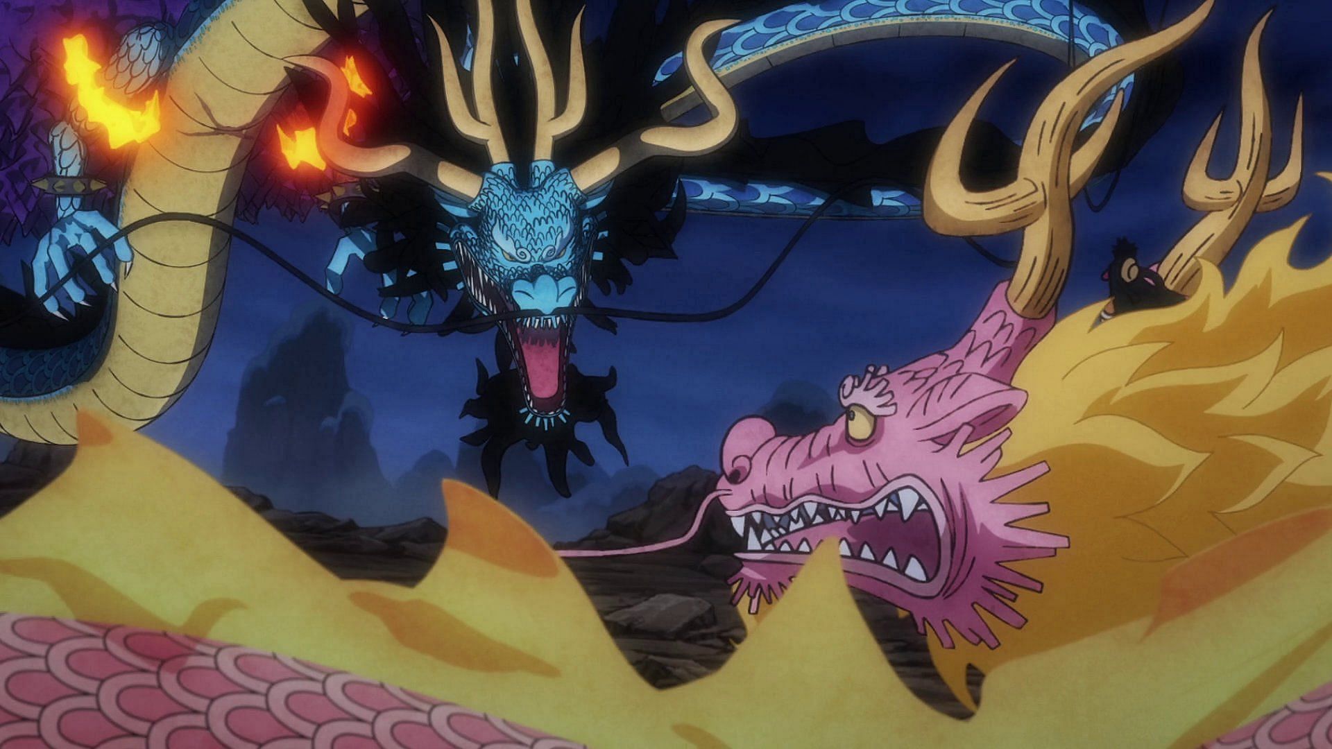 Luffy fighting Kaido along with Momonosuke ( Image via Studio Pierrot)