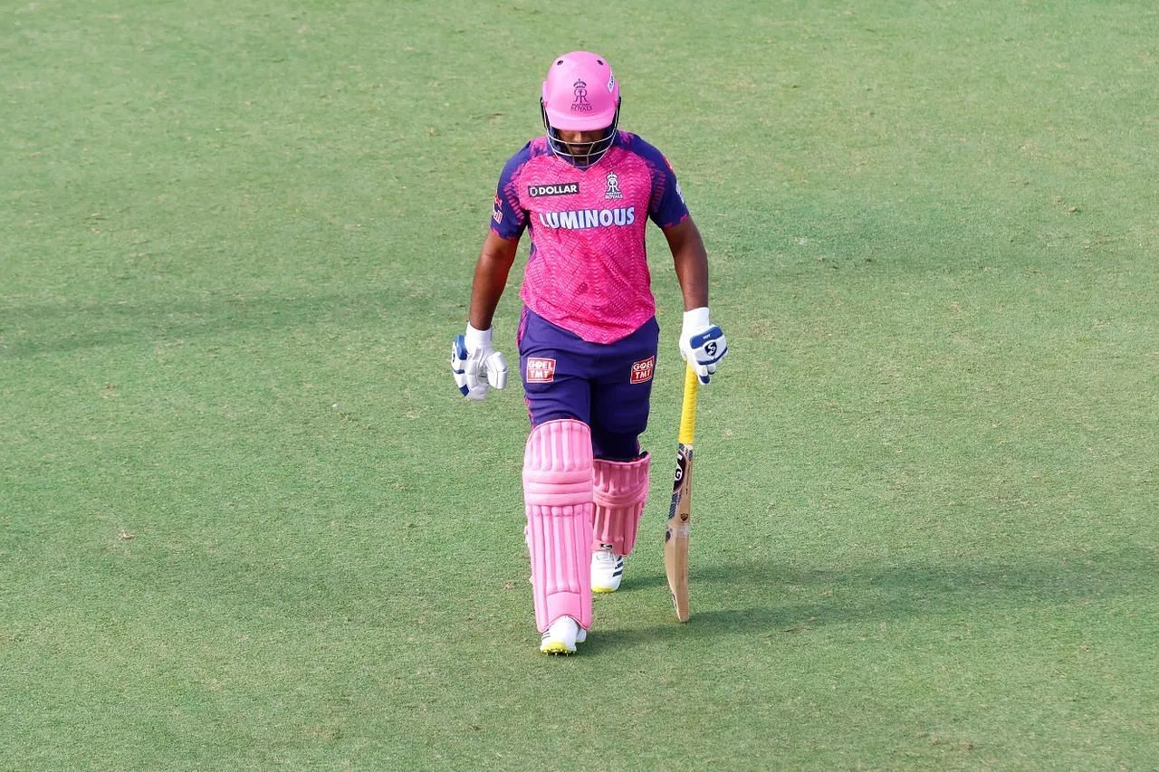 Sanju Samson lost his wicket to a reckless shot in Rajasthan Royals