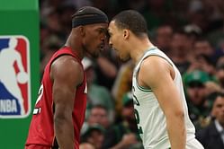 Watch- Jaylen Brown seems to be annoyed at reporter for Jimmy Butler remarks