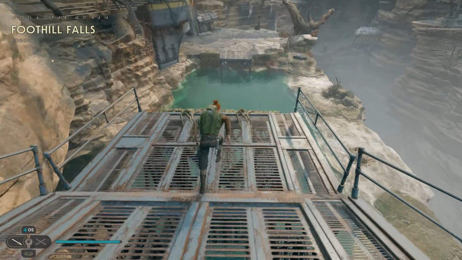 Jump from the edge of the platform and dive deep to find the chest (Image via Electronic Arts)