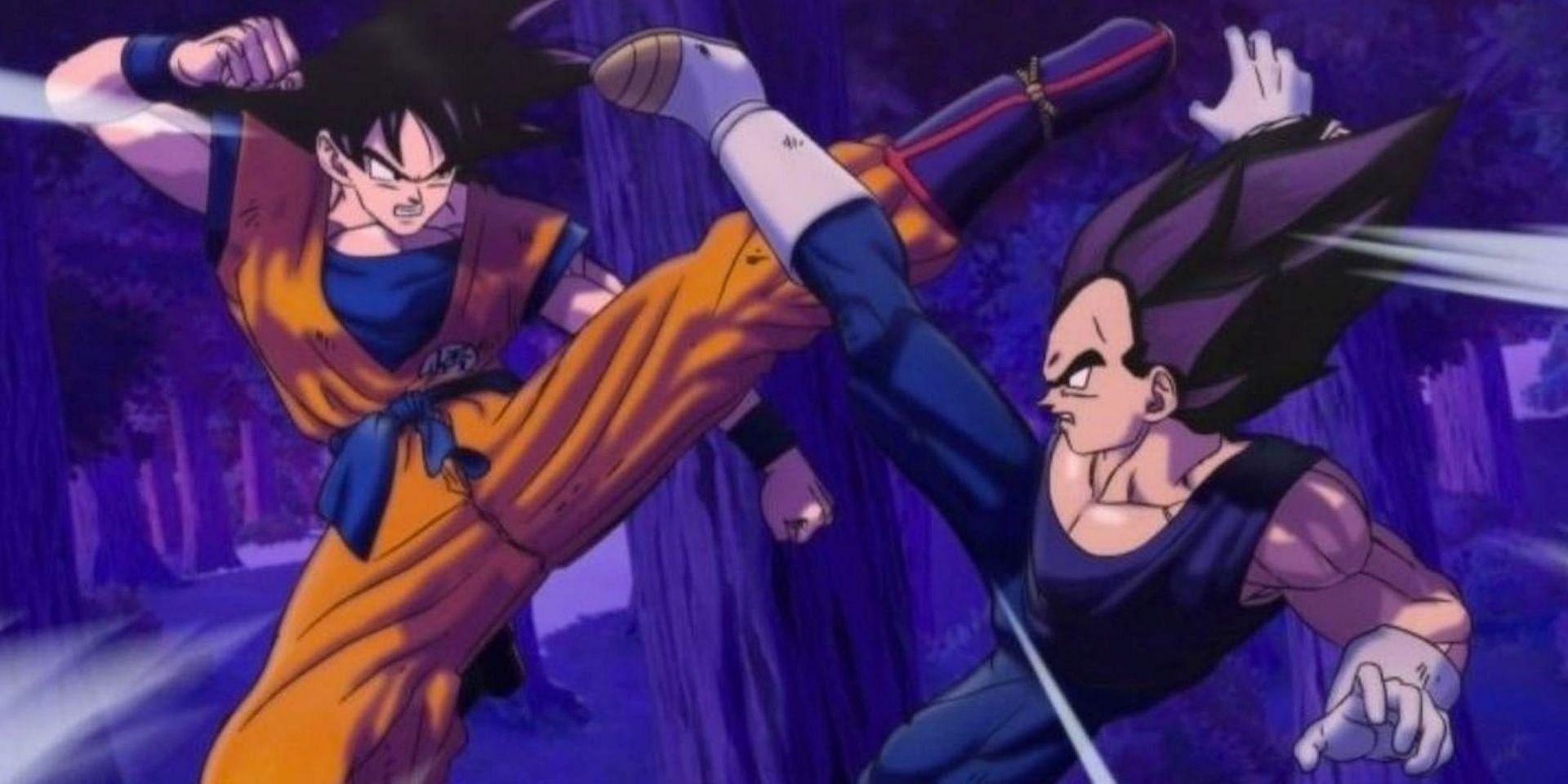 Goku vs. Vegeta in the film (Image via Toei ANimation)