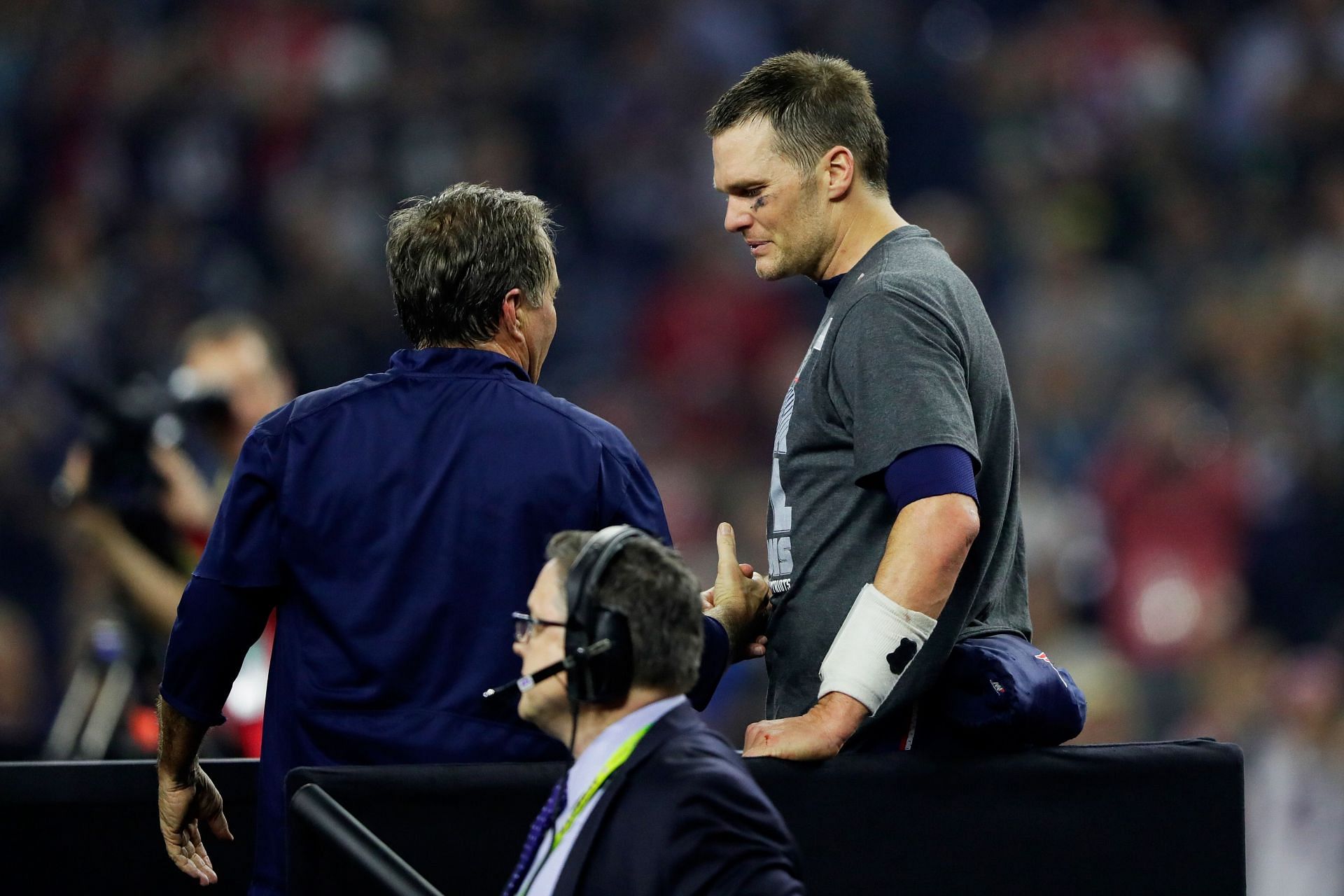 Tom Brady and Bill Belichick at Super Bowl LI - New England Patriots v Atlanta Falcons