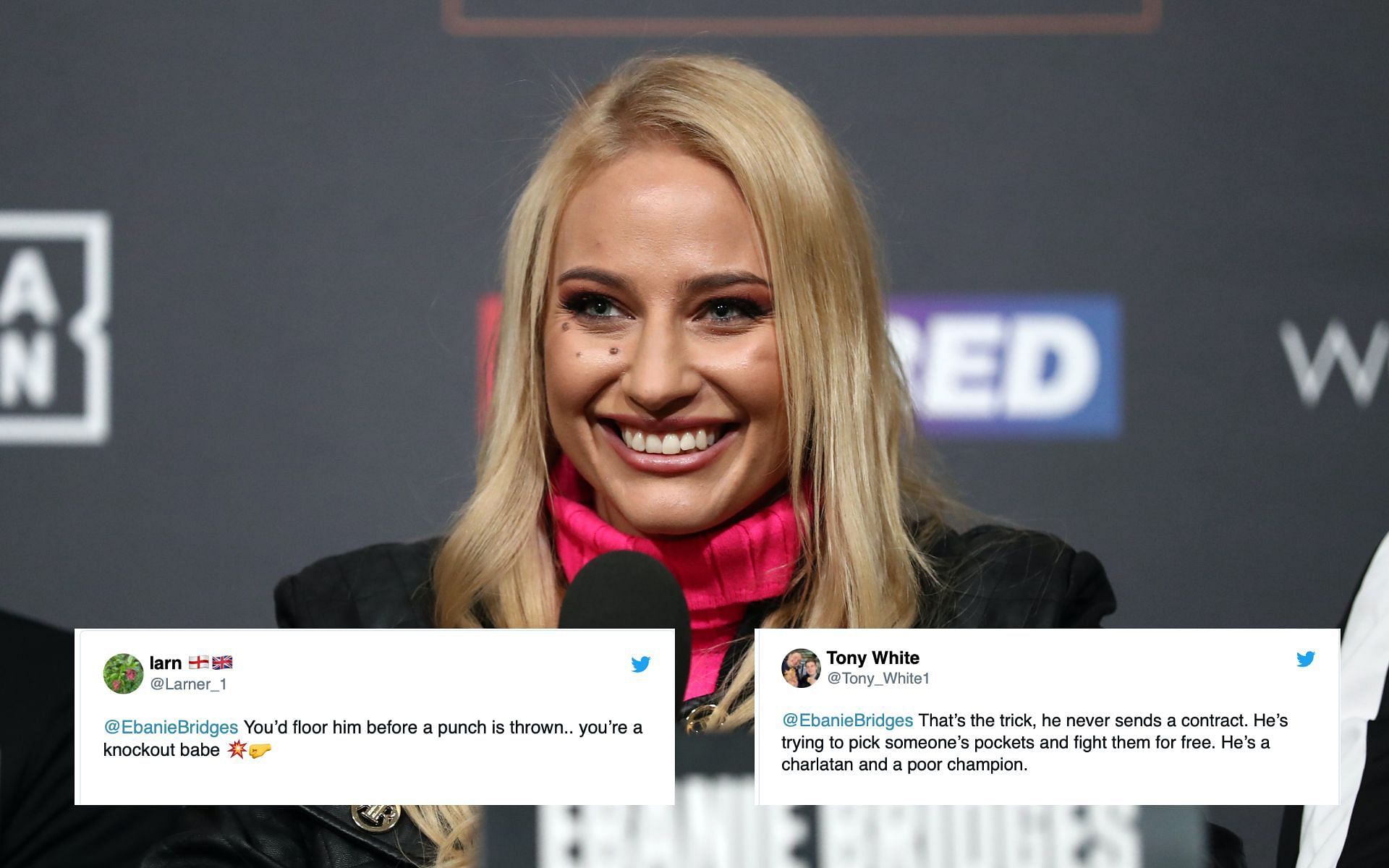 Fans rally behind Blonde Bomber Ebanie Bridges as she jokingly calls out  Tyson Fury - 