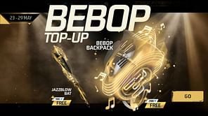 New Free Fire MAX Bebop Top-Up: Get free Bebop Backpack and Jazzblow