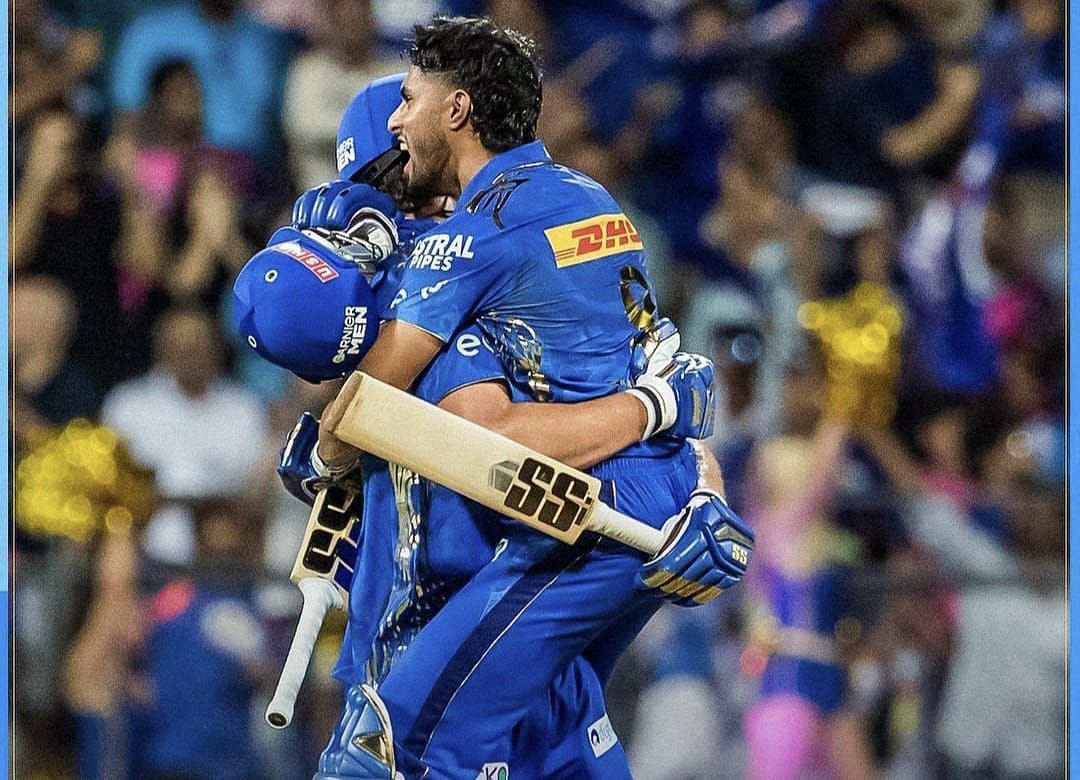 MI recorded the highest-ever chase against the RR at the Wankhede Stadium on Sunday.