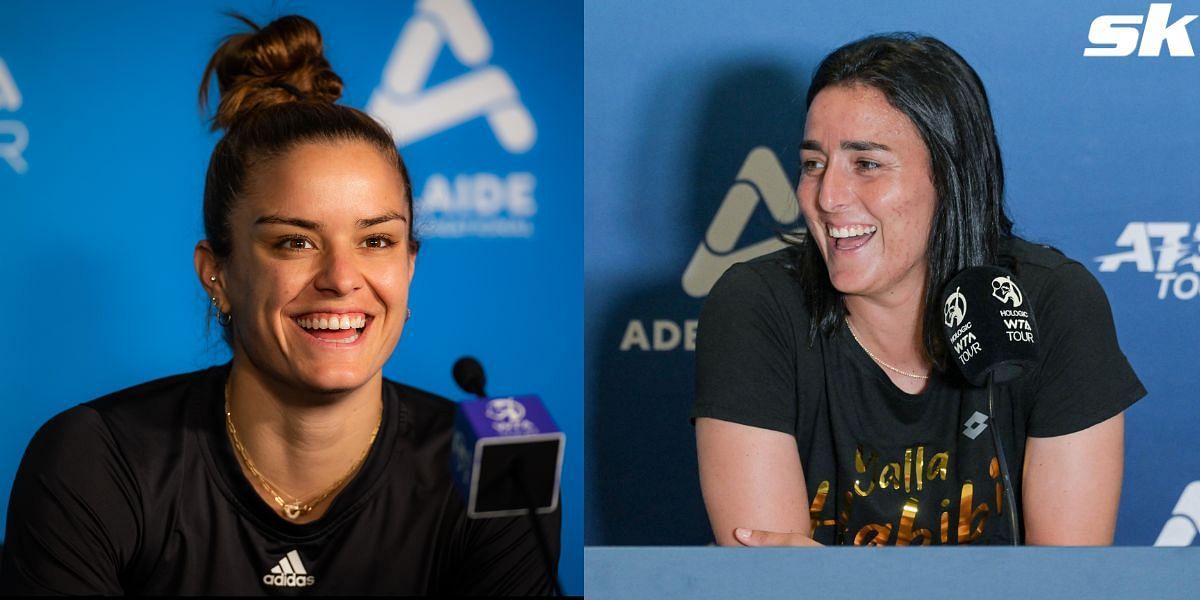 Maria Sakkari (L) and Ons Jabeur (R)