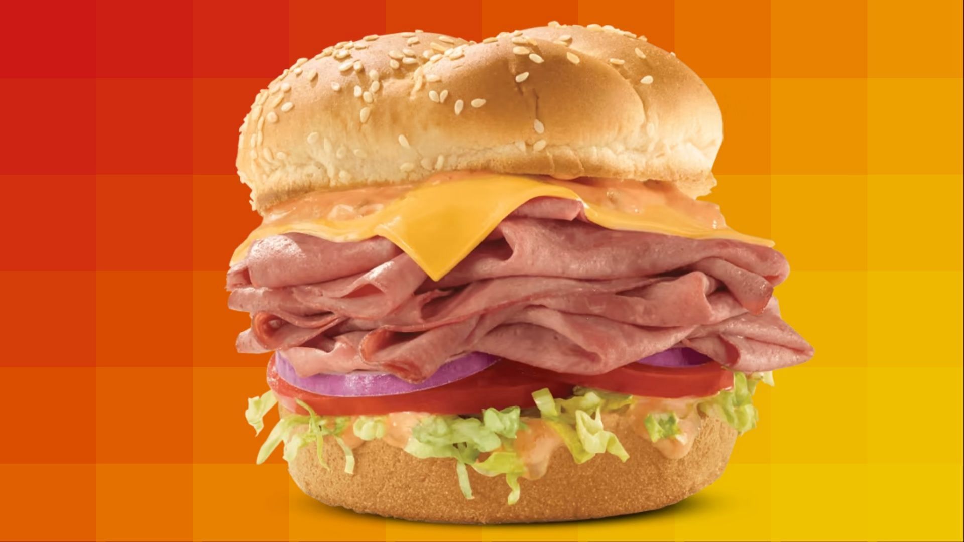 The new Americana Roast Beef Sandwich is available at locations across the country starting May 22 (Image via Arby&rsquo;s)