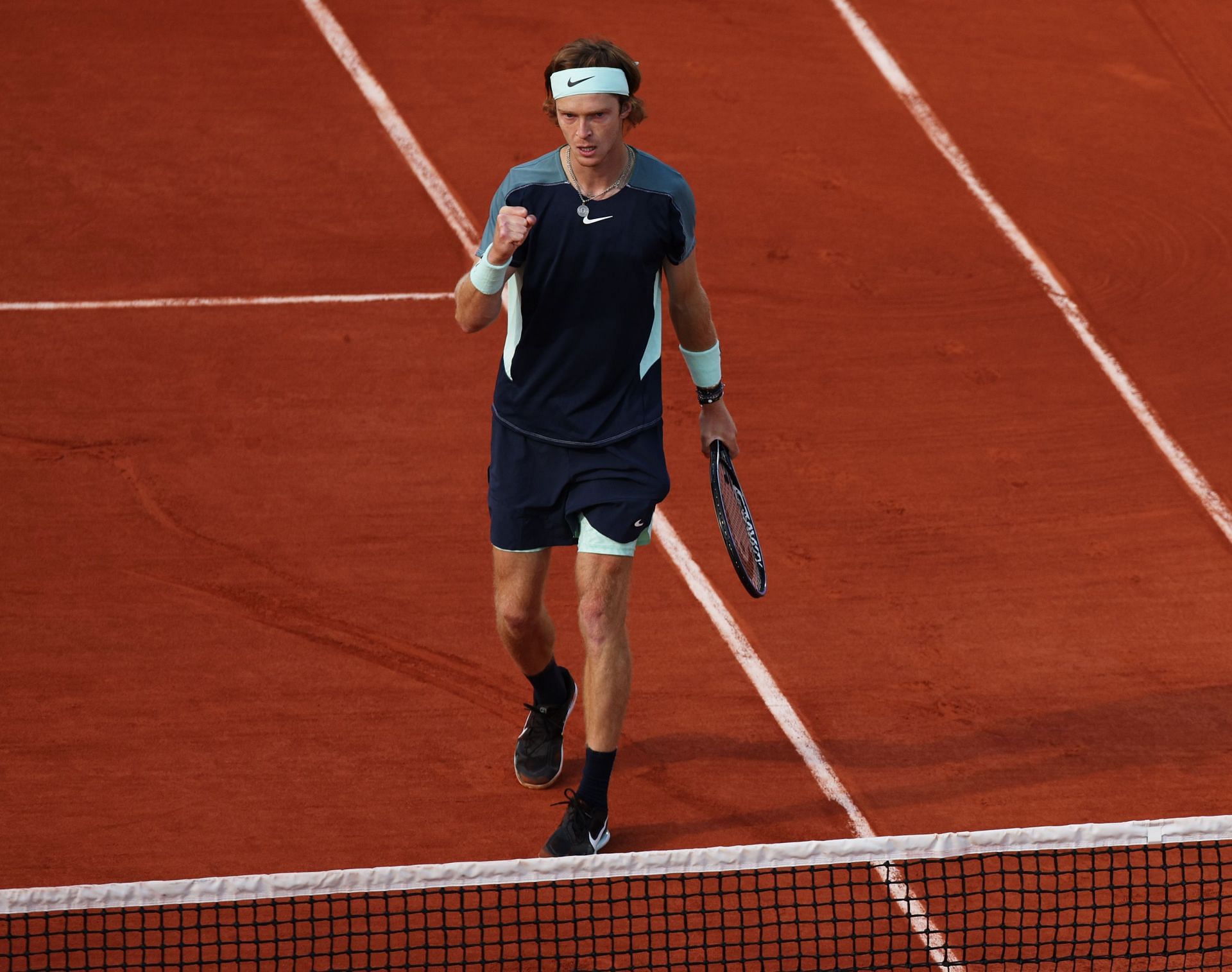 Andrey Rublev at the 2022 French Open.