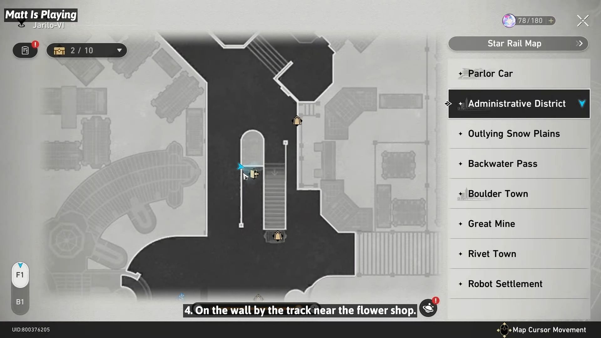 The location of the fourth wanted poster in the in-game map (Image via YouTube/Matt is Playing)
