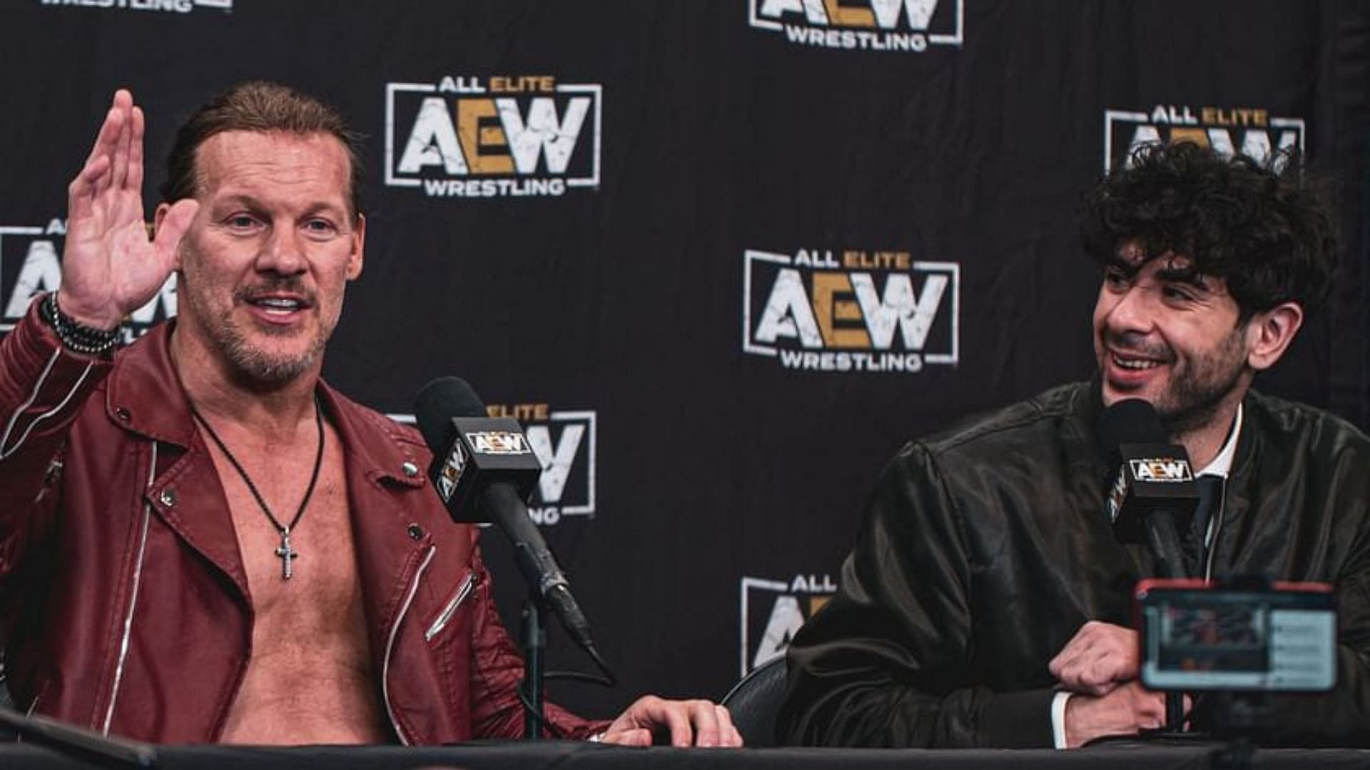 Chris Jericho (left) and Tony Khan (right).