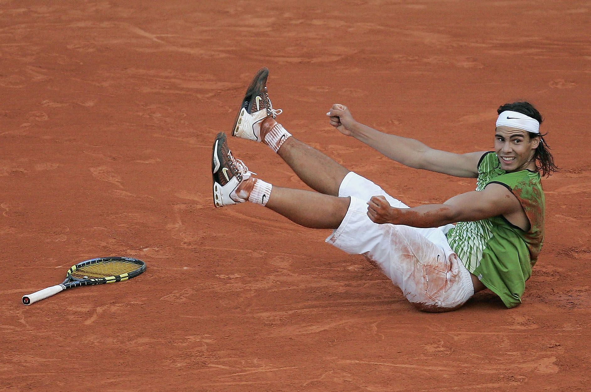 The Spaniard after defeating the Swiss in 2005 French Open semifinal