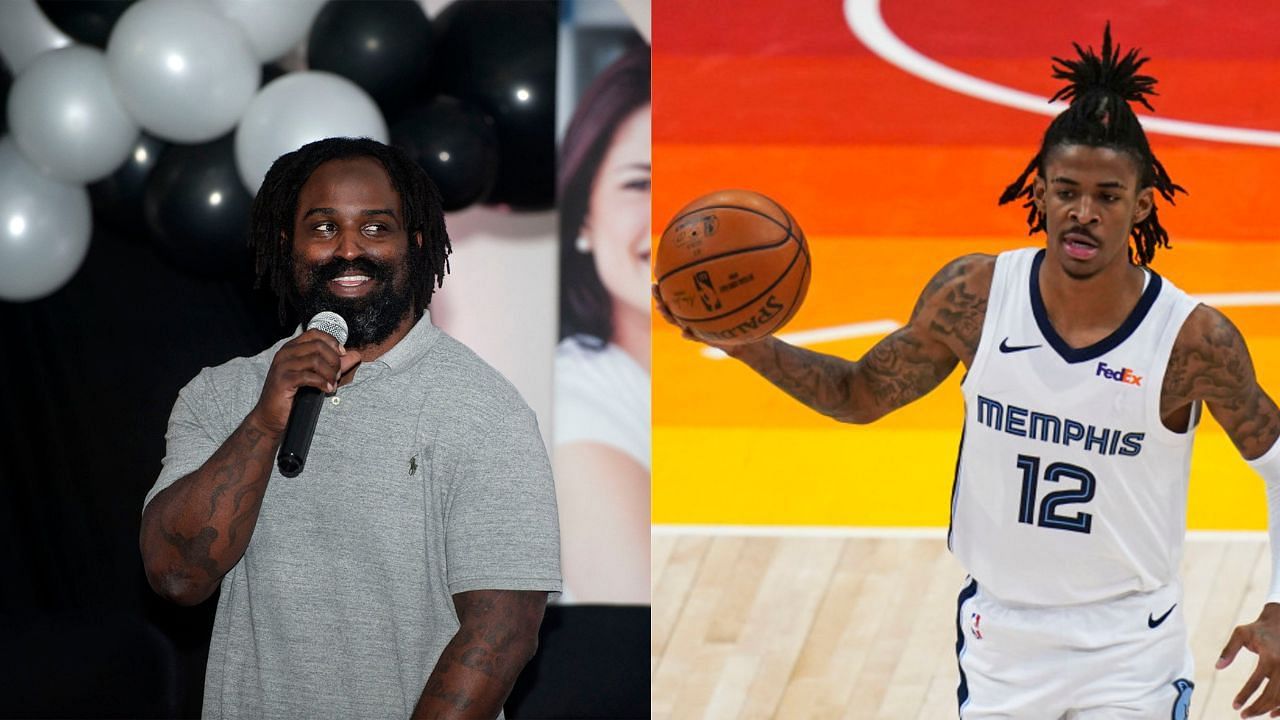 Former NFL RB Ricky Williams (L) advocates mental health when it comes to NBA star Ja Morant (R)