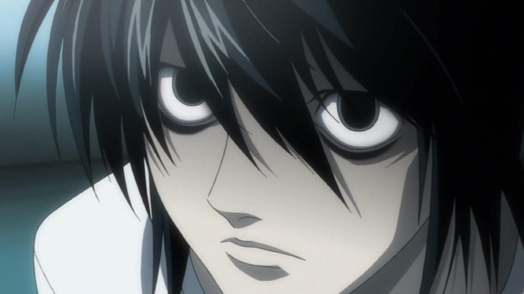 L Lawliet as he appears in the &#039;Death Note&#039; anime (Image via Madhouse)