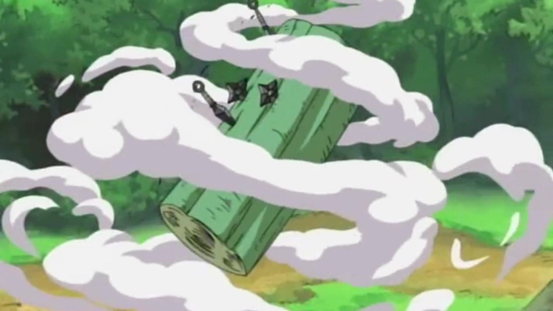 Substitution Jutsu as seen in the anime (Image via Studio Pierrot)