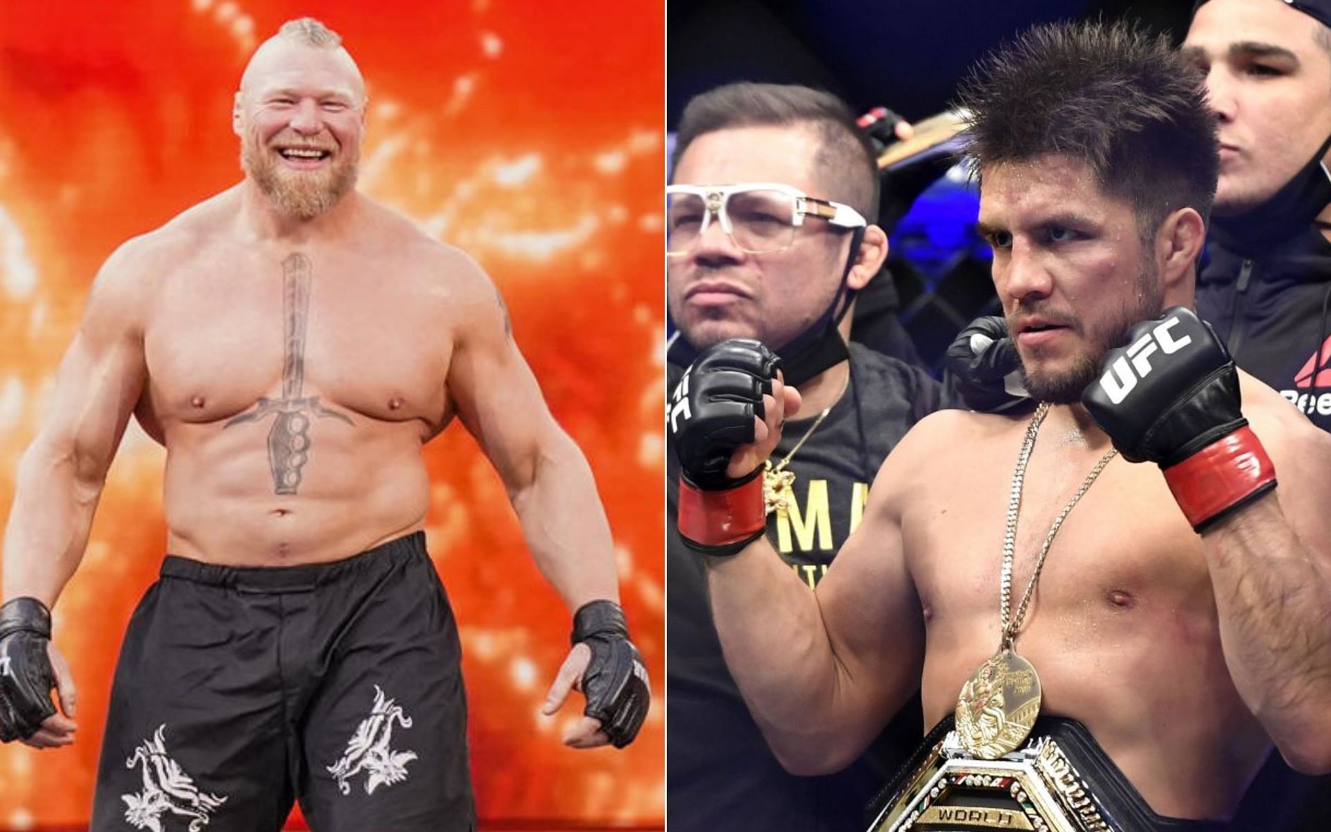 Brock Lesnar [Left], and Henry Cejudo [Right] [Photo credit: wwe.com]