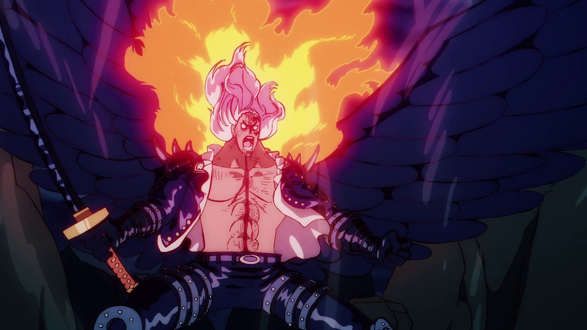 Unlike Queen, who is more of a scientist, King is a deadly fighter (Image via Toei Animation, One Piece)