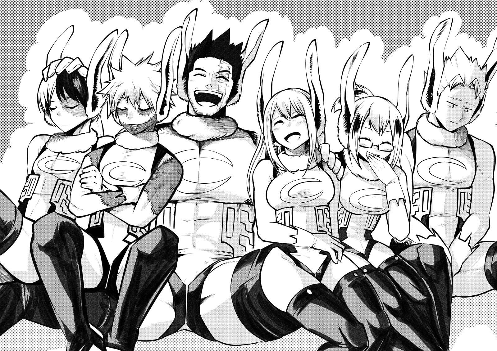 Todoroki family in the latest illustration. (Image via Twitter/@nstime23)