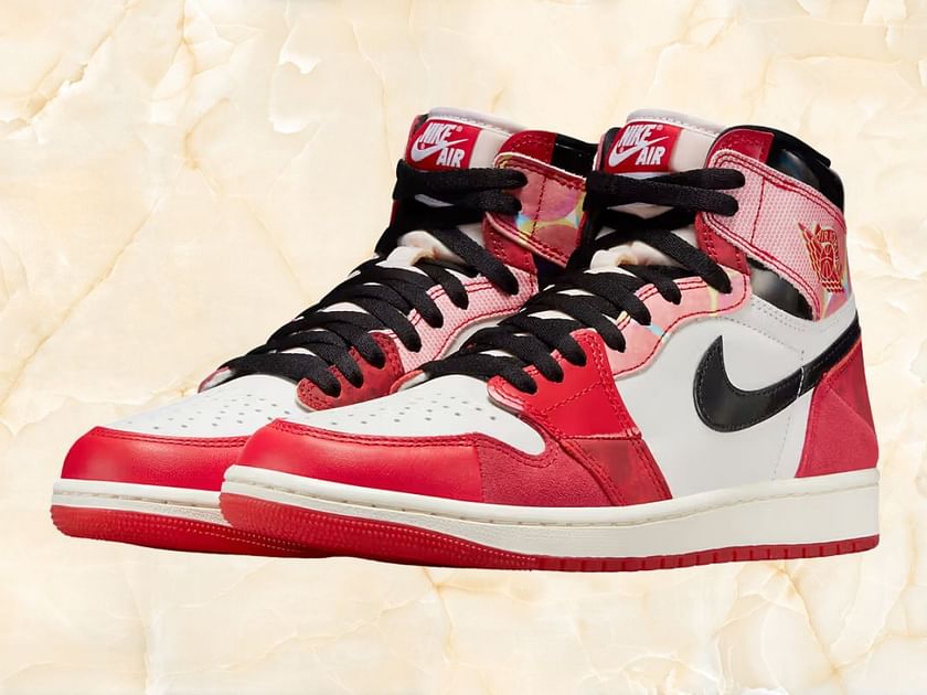 Air Jordan 1 OG "Spider-Man: the Spider-Verse" faces with tissue paper"
