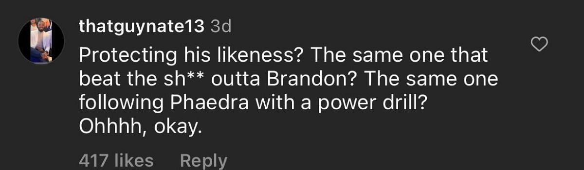 One fan slammed Apollo for stating that he wishes he was mindful of his actions while on RHOA (Image via Instagram/@theneighborhoodtalk)