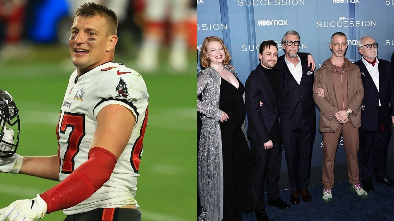 Rob Gronkowski thinks he knows how Succession will end - images via Getty