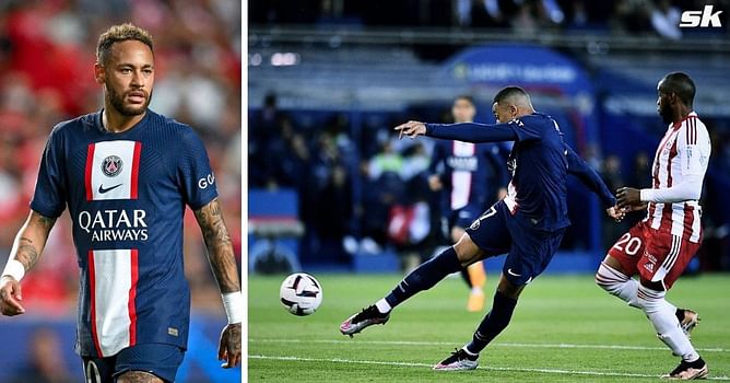 Kylian Mbappe scores stunning volley for PSG against Ajaccio, Neymar reacts from the stands