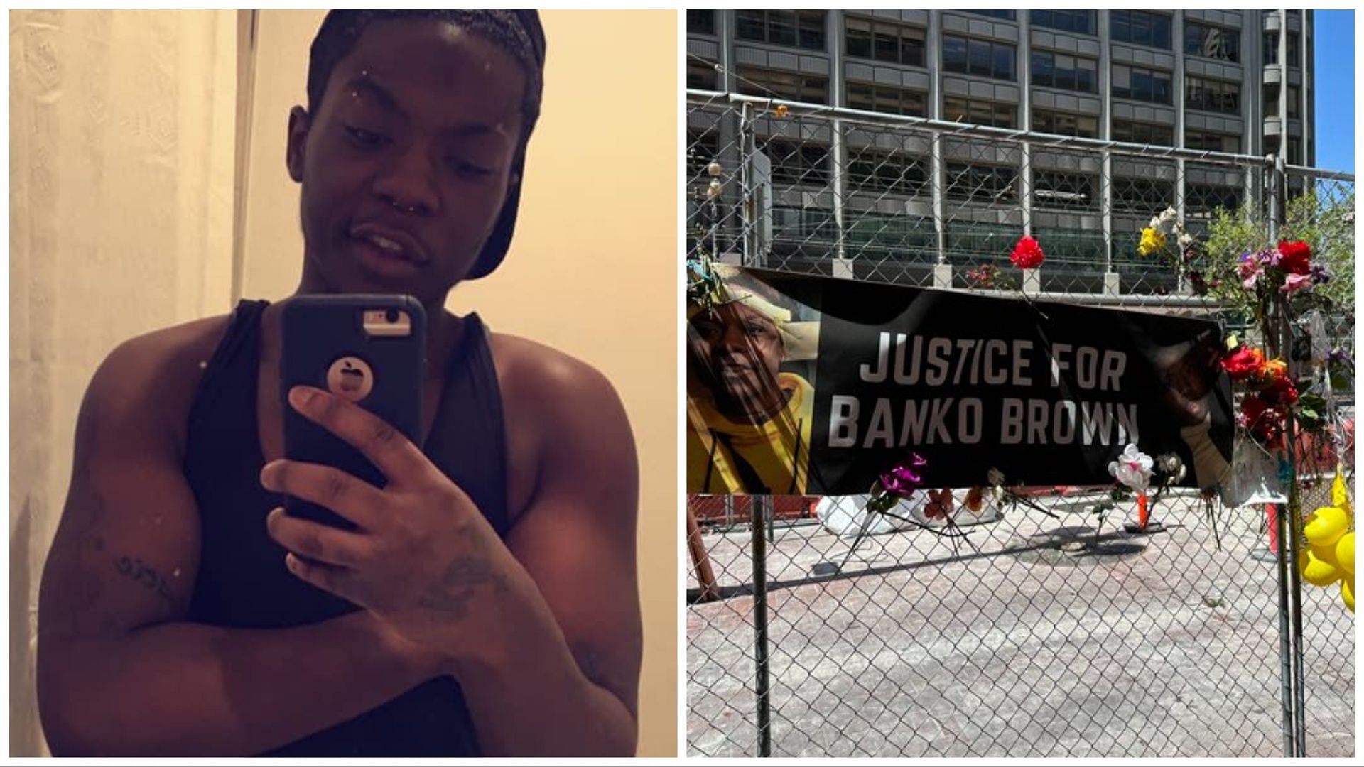 Banko Brown was fatally shot by a Walgreens security guard, (Images via Sam Levin and Christina DiEdoardo/Twitter)