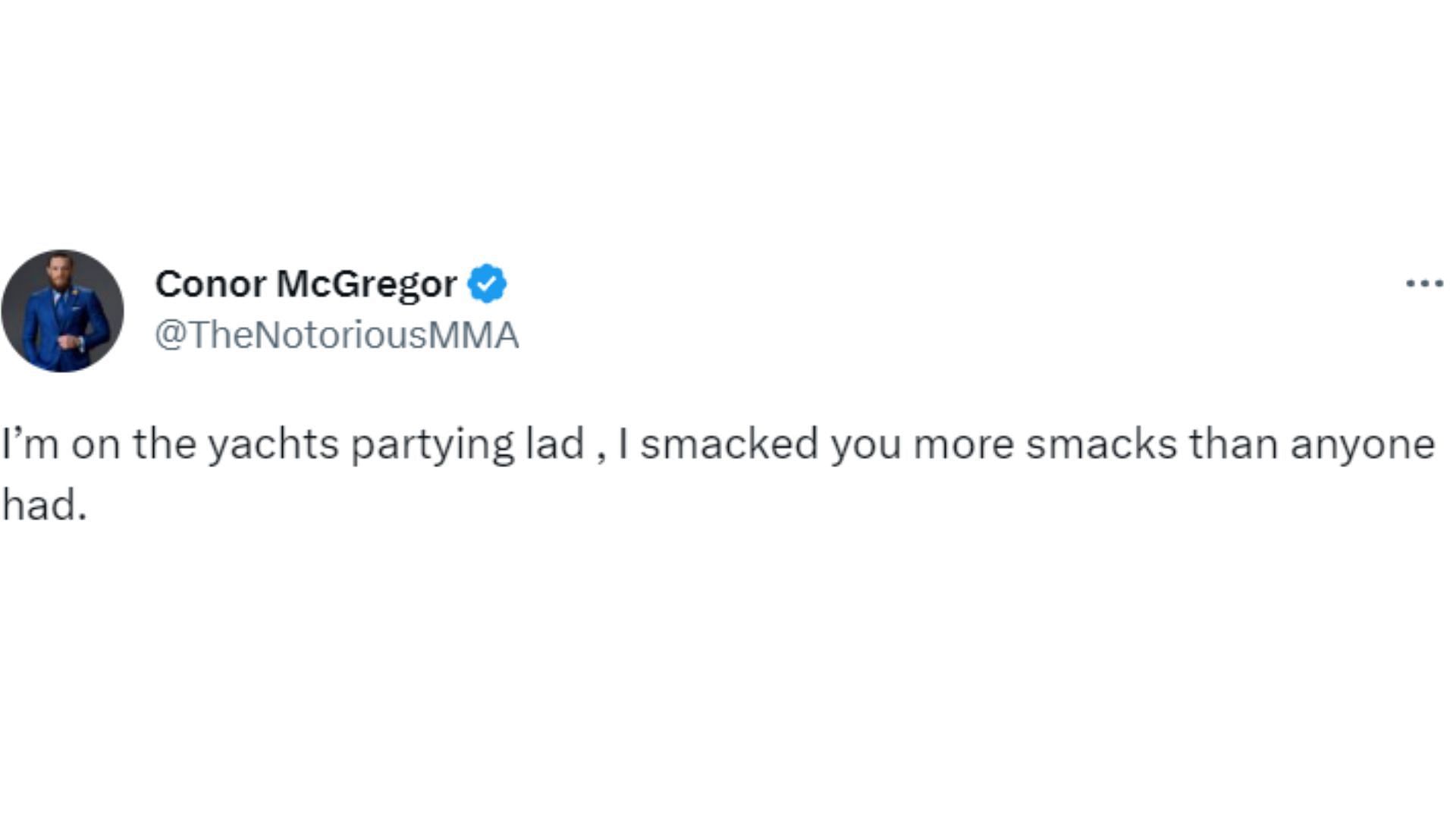 Conor McGregor&#039;s deleted tweet