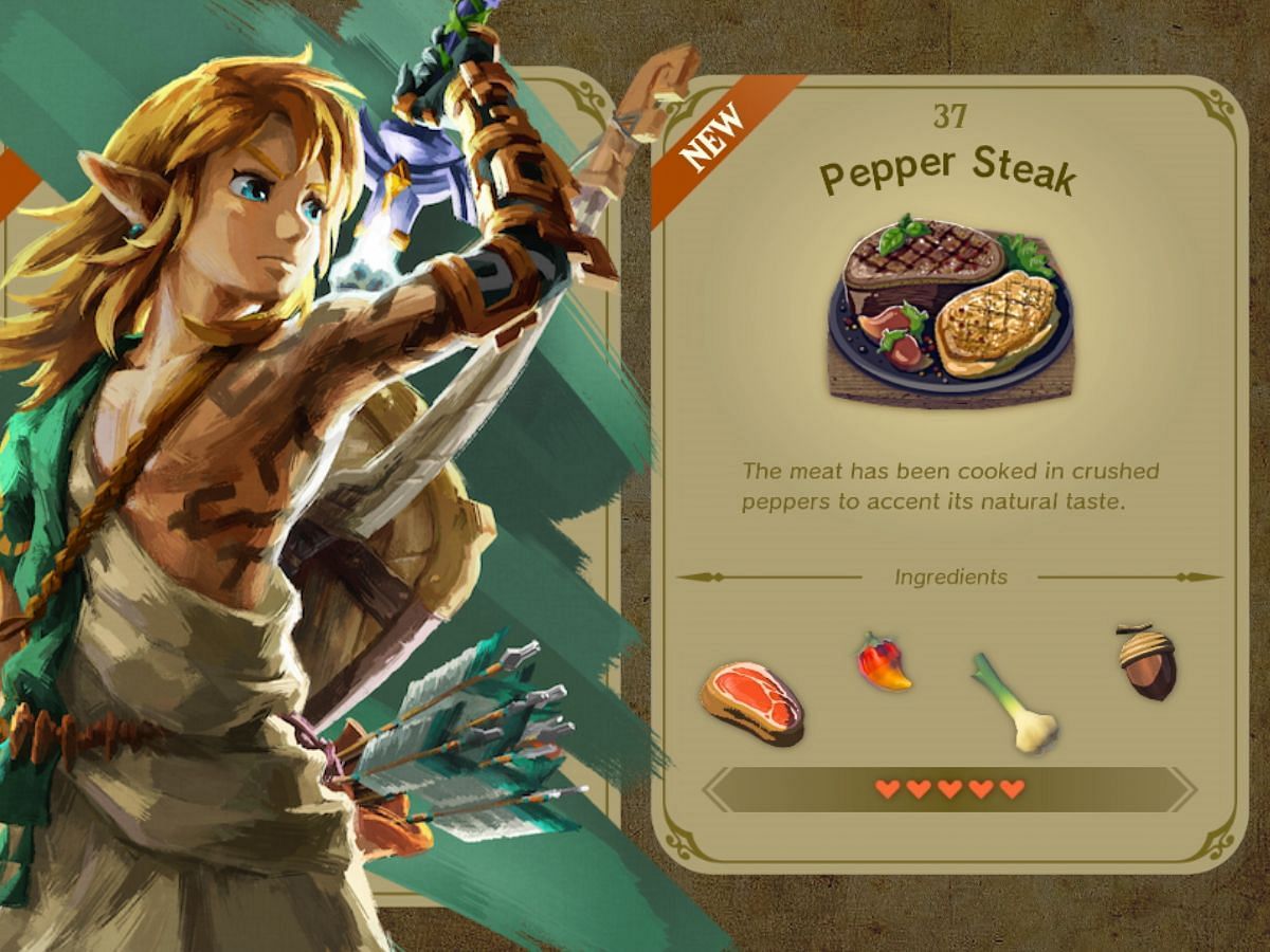Five easy to cook recipes in The Legend of Zelda Tears of The Kingdom (Image via Sportskeeda)