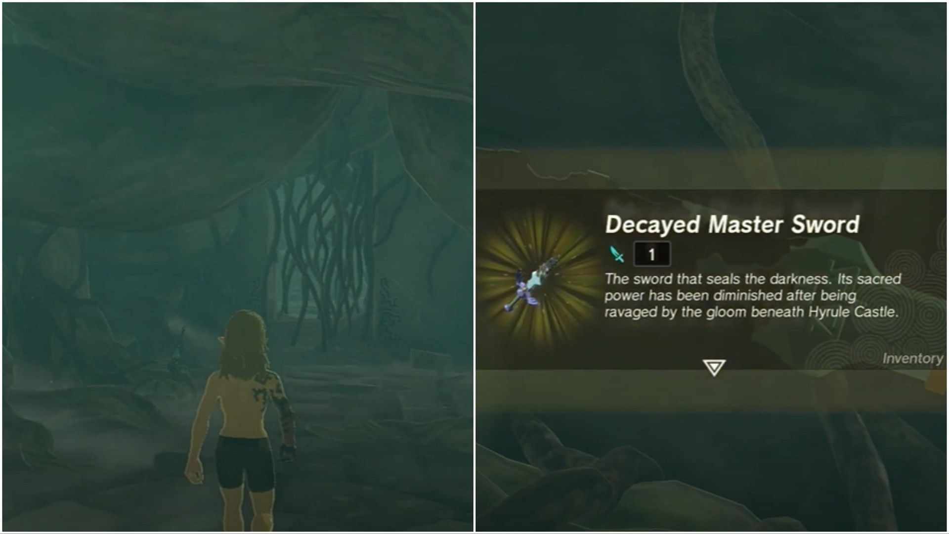 You will receive the shattered sword (Image via The Legend of Zelda Tears of the Kingdom)