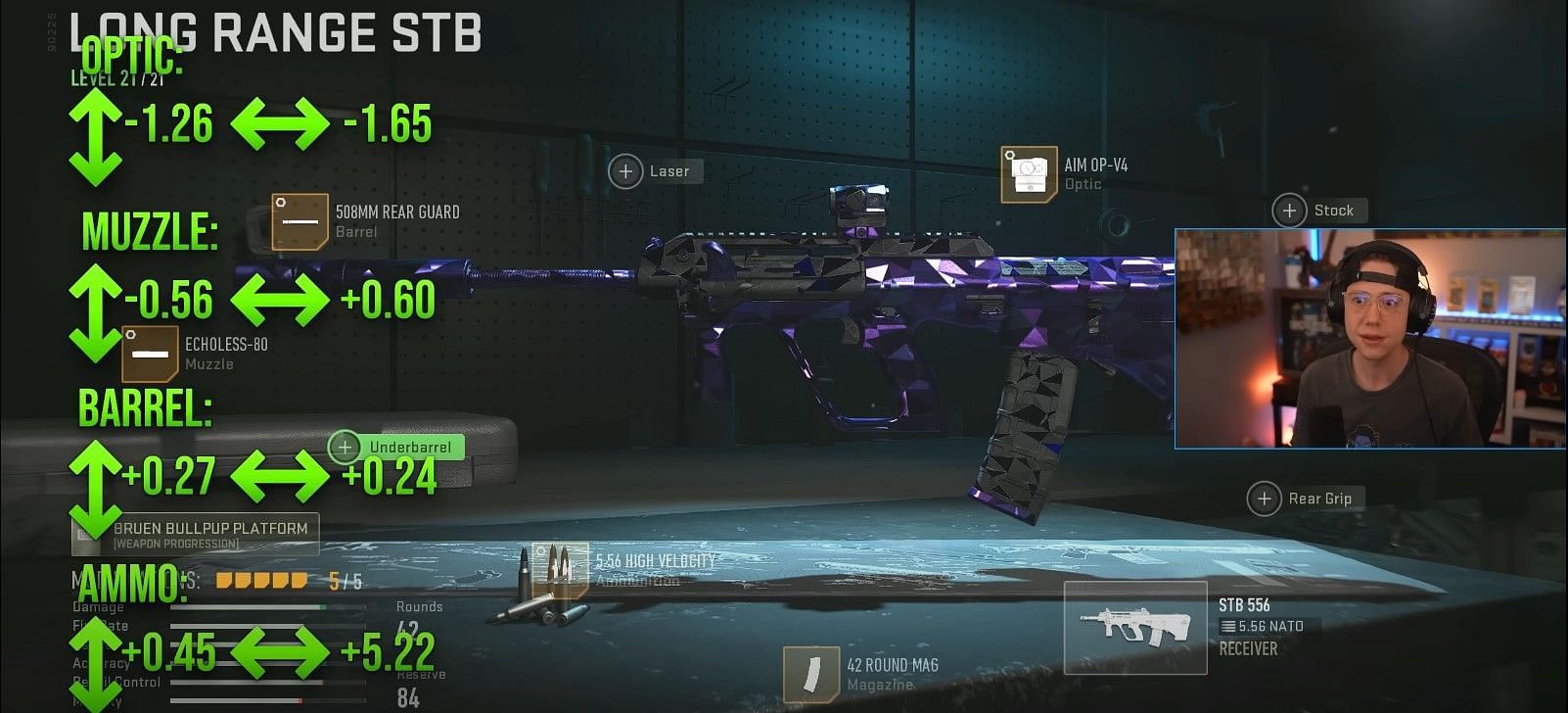 STB 556 loadout for Warzone 2 (Image via Activision and YouTube/WhosImmortal)