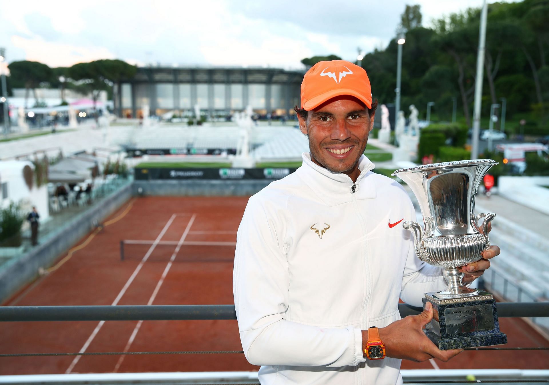 Rafael Nadal will the Italian Open trophy.