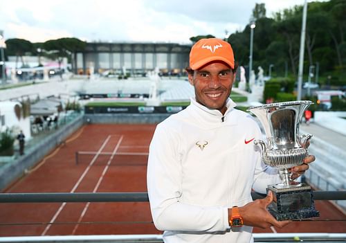 Rafael Nadal will the Italian Open trophy.